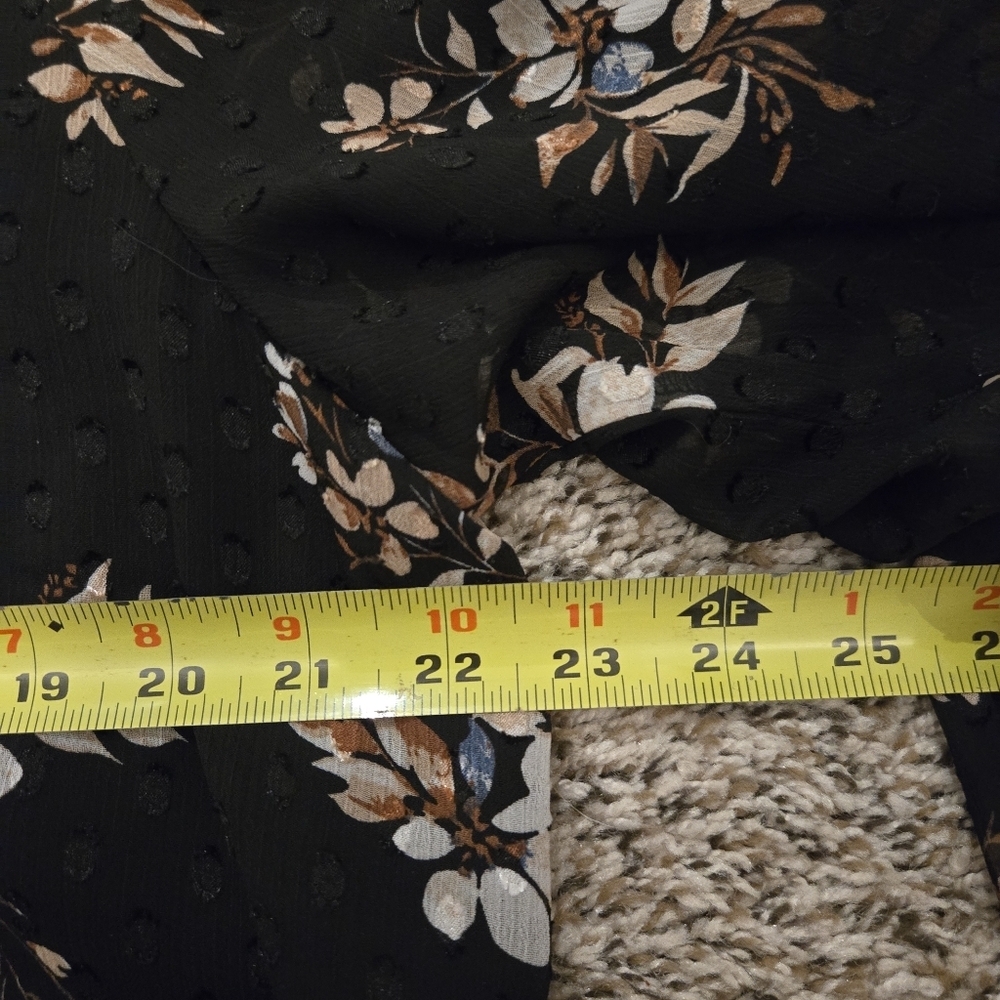 Hilary Radley Women's Floral Print Blouse Black Size XL - Picture 8 of 11